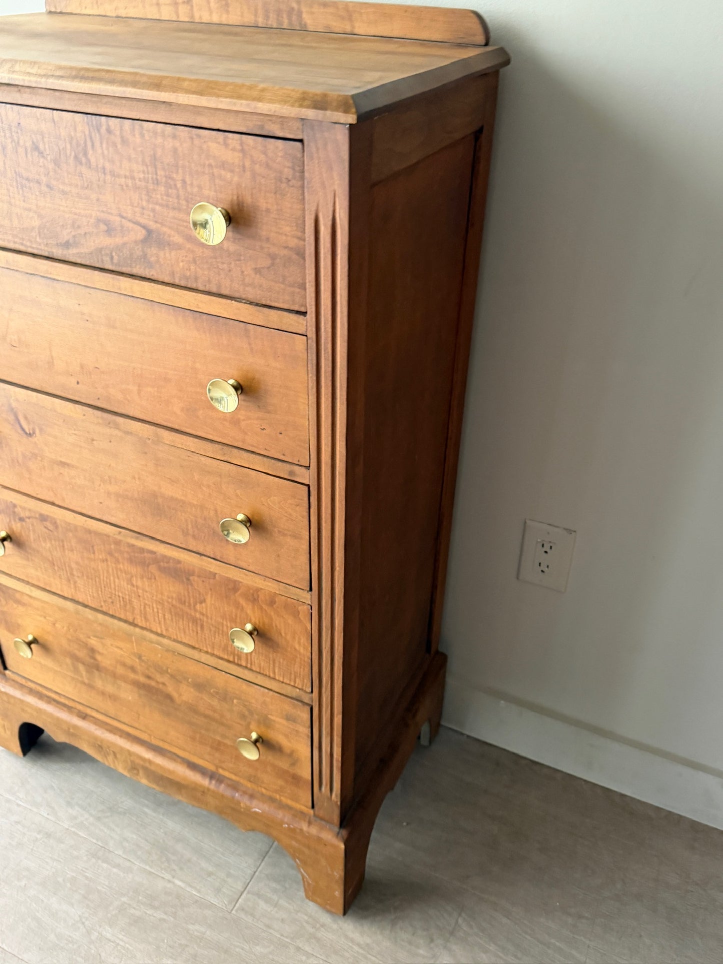 Maple tallboy dresser