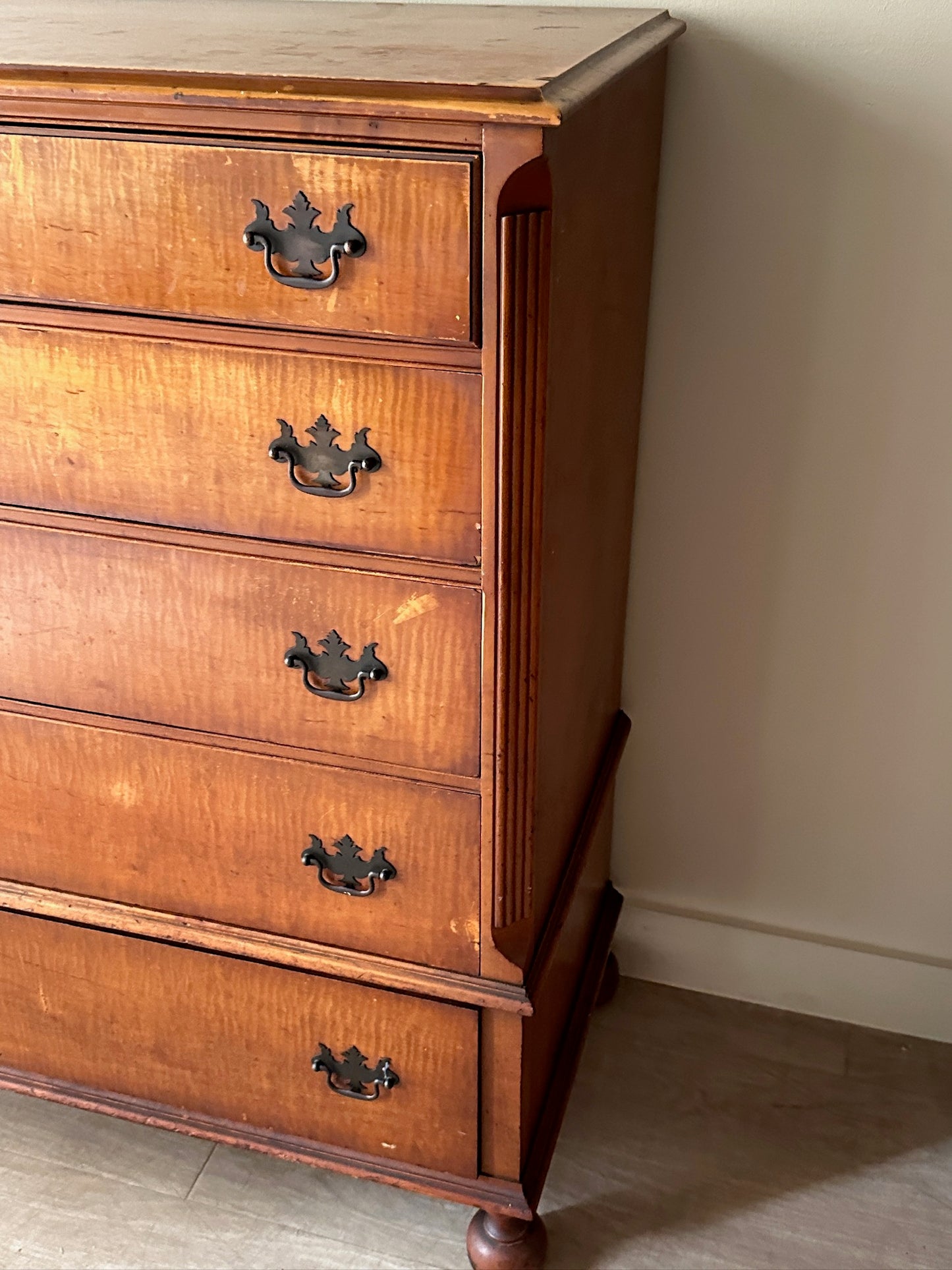 Tiger maple dresser