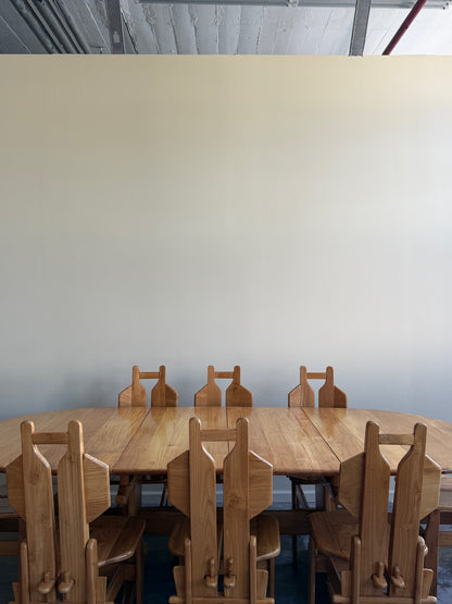 Brutalist Dutch elmwood dining chairs. Sold in pairs.