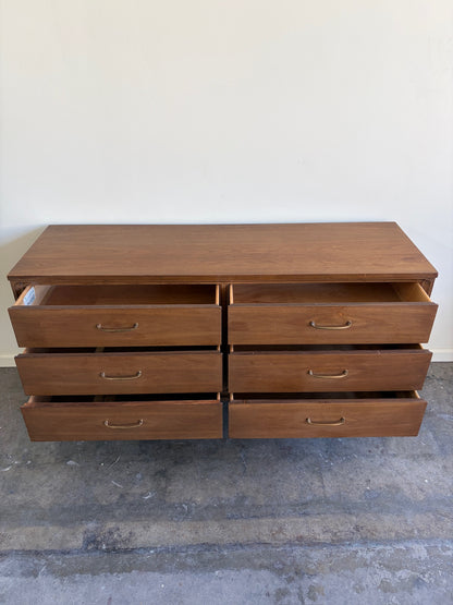 Broyhill Walnut Six Drawer Dresser