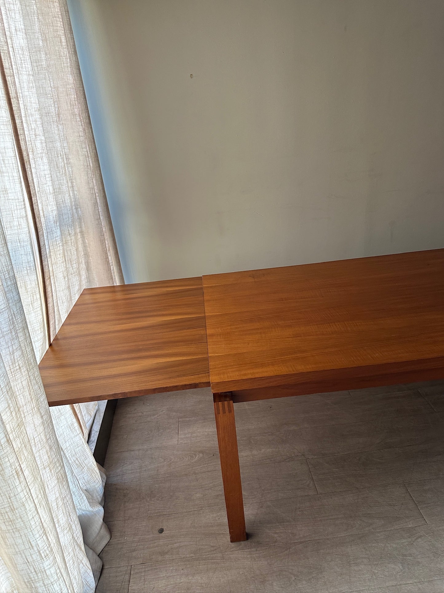 Teak extending dining table