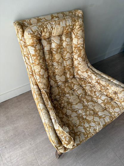 Floral upholstered directoire lounge chair