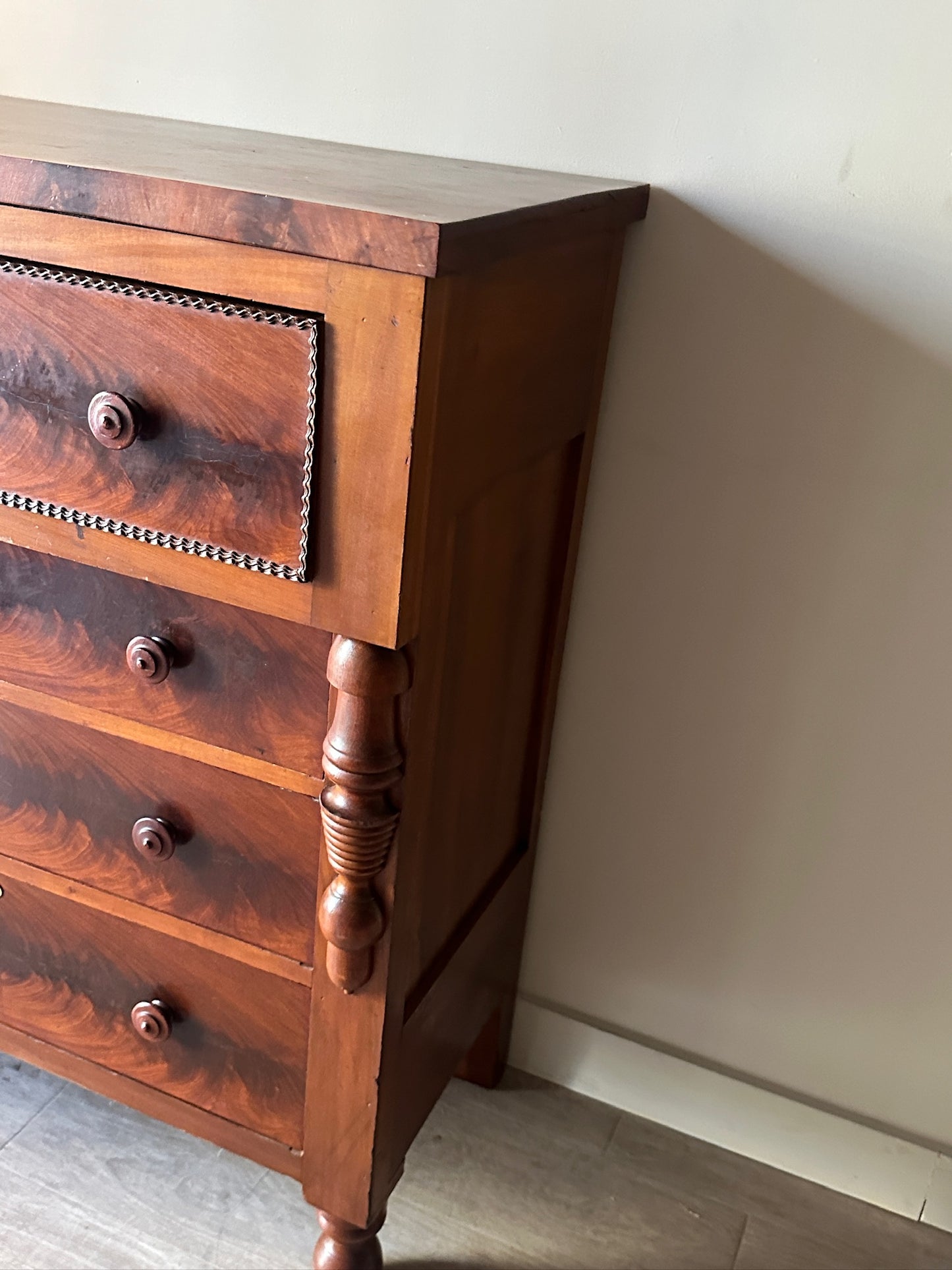 Walnut burl federal dresser