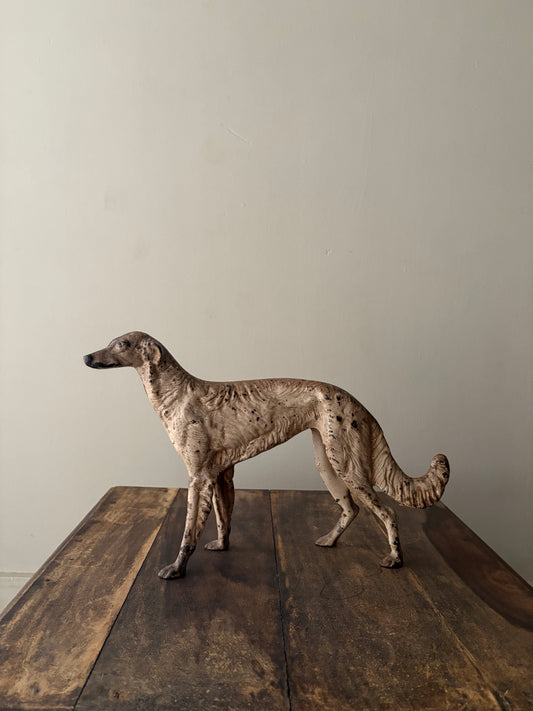 Painted cast iron borzoi doorstop