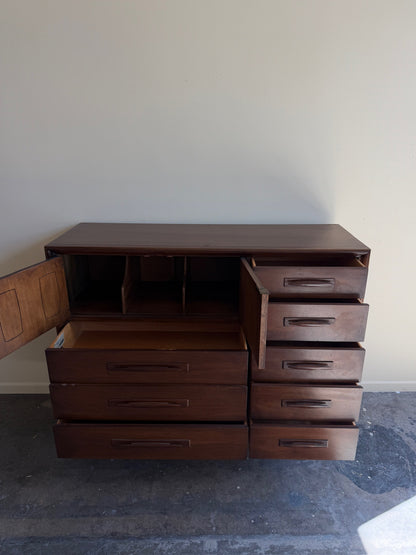 Broyhill walnut side-by-side dresser