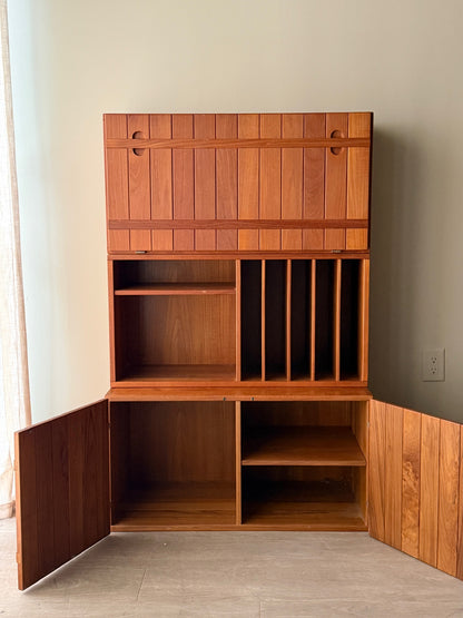 Danish teak 3 piece modular cabinet