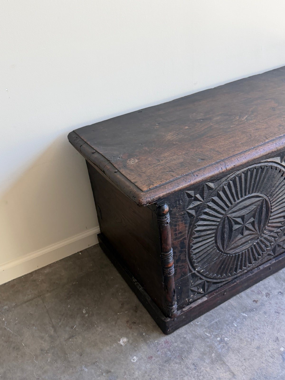 Northern European carved oak chest
