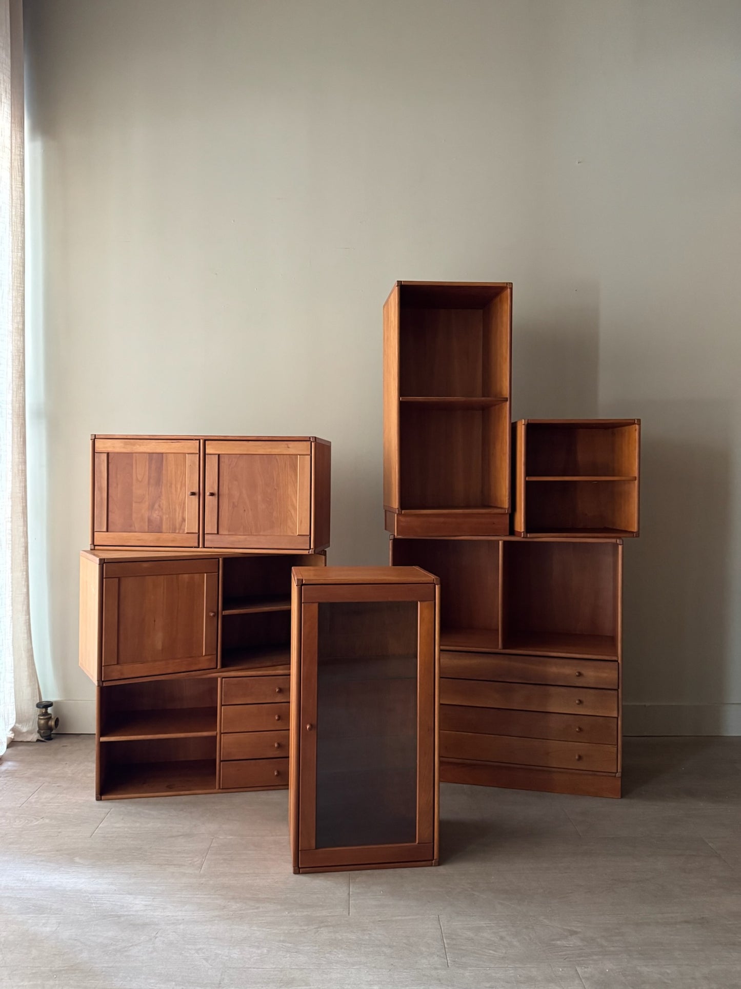 Danish teak modular shelving unit