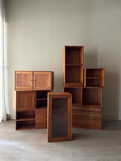 Danish teak modular shelving unit