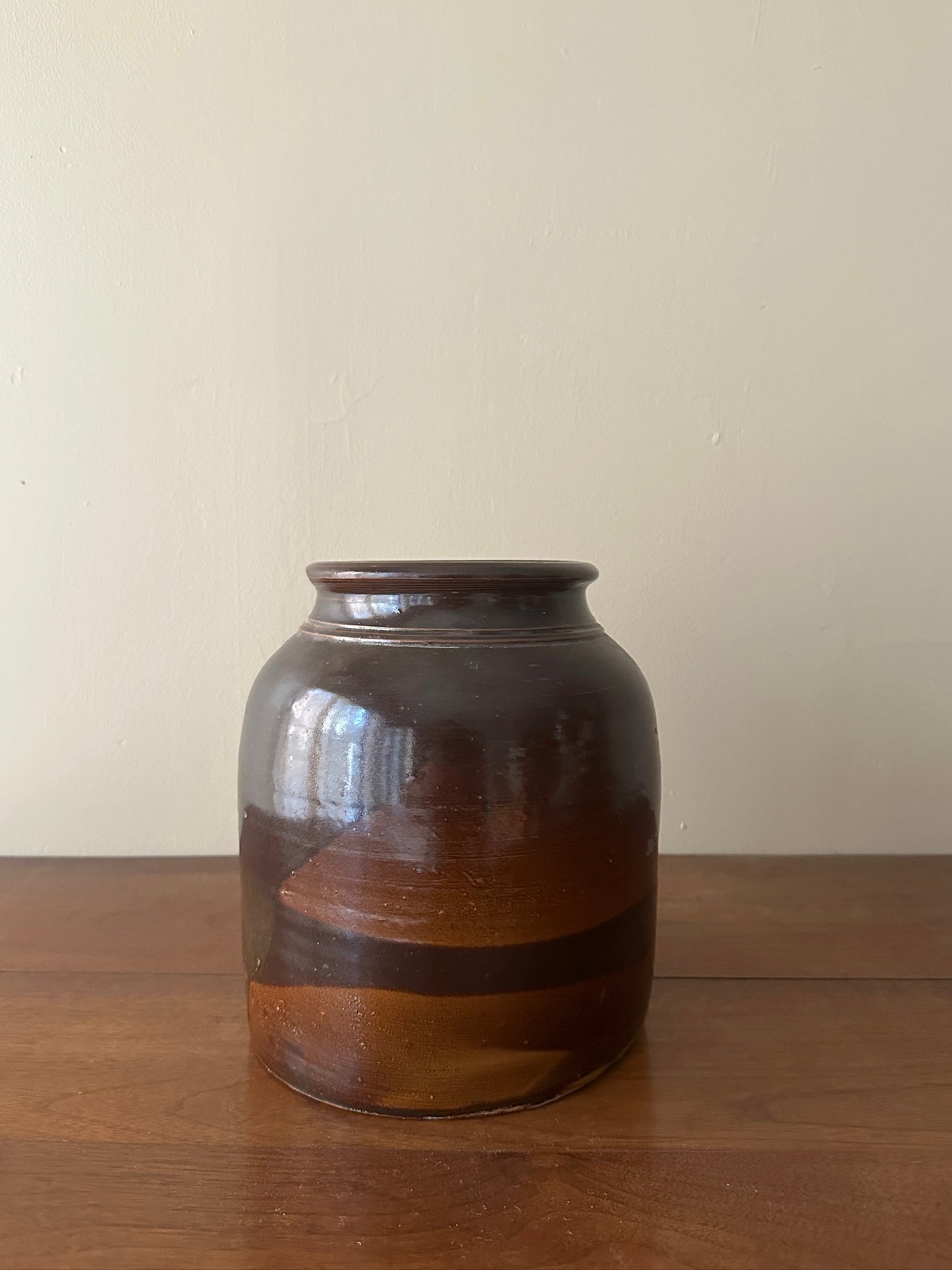 Brown stoneware vase