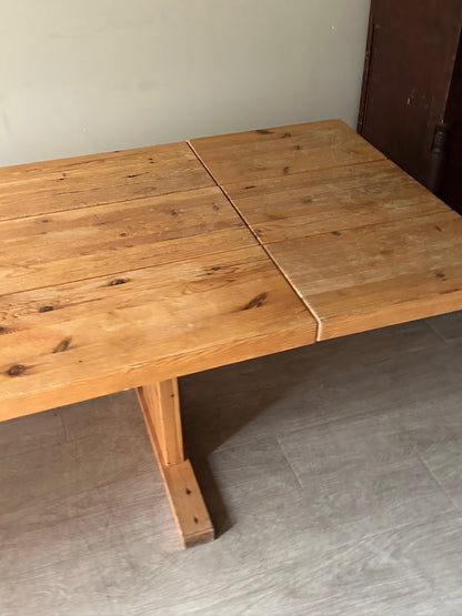 Thorso style Danish pine dining table with extensions