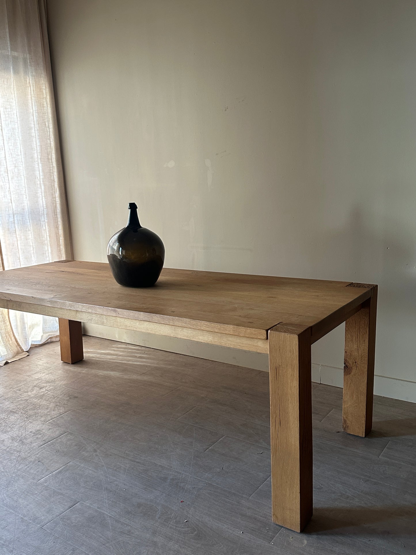 Solid scrubbed pine dining table