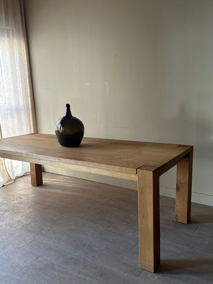 Solid scrubbed pine dining table