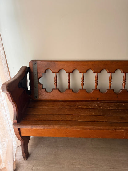 Pine railroad station bench