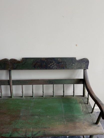 Pennsylvania green painted pine bench