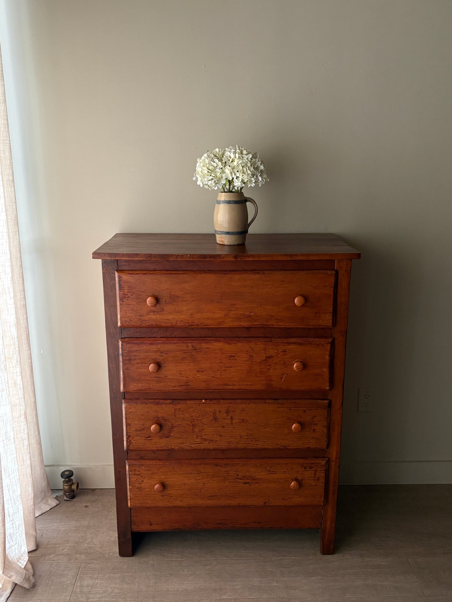 Pine tallboy dresser
