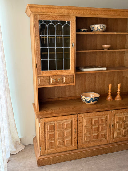 Danish oak two piece sideboard/hutch