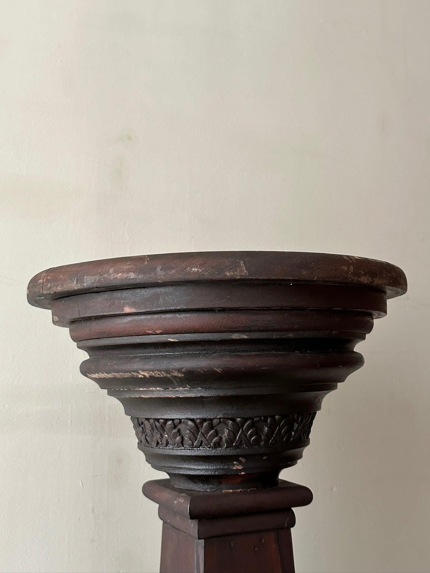 Two piece wood pedestal