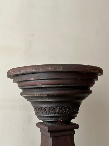 Two piece wood pedestal