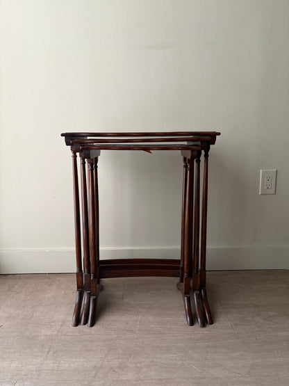 Edwardian walnut nesting tables