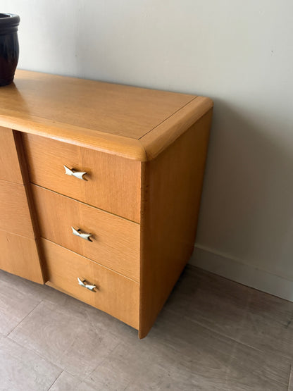 Kent Coffey oak 9 drawer dresser