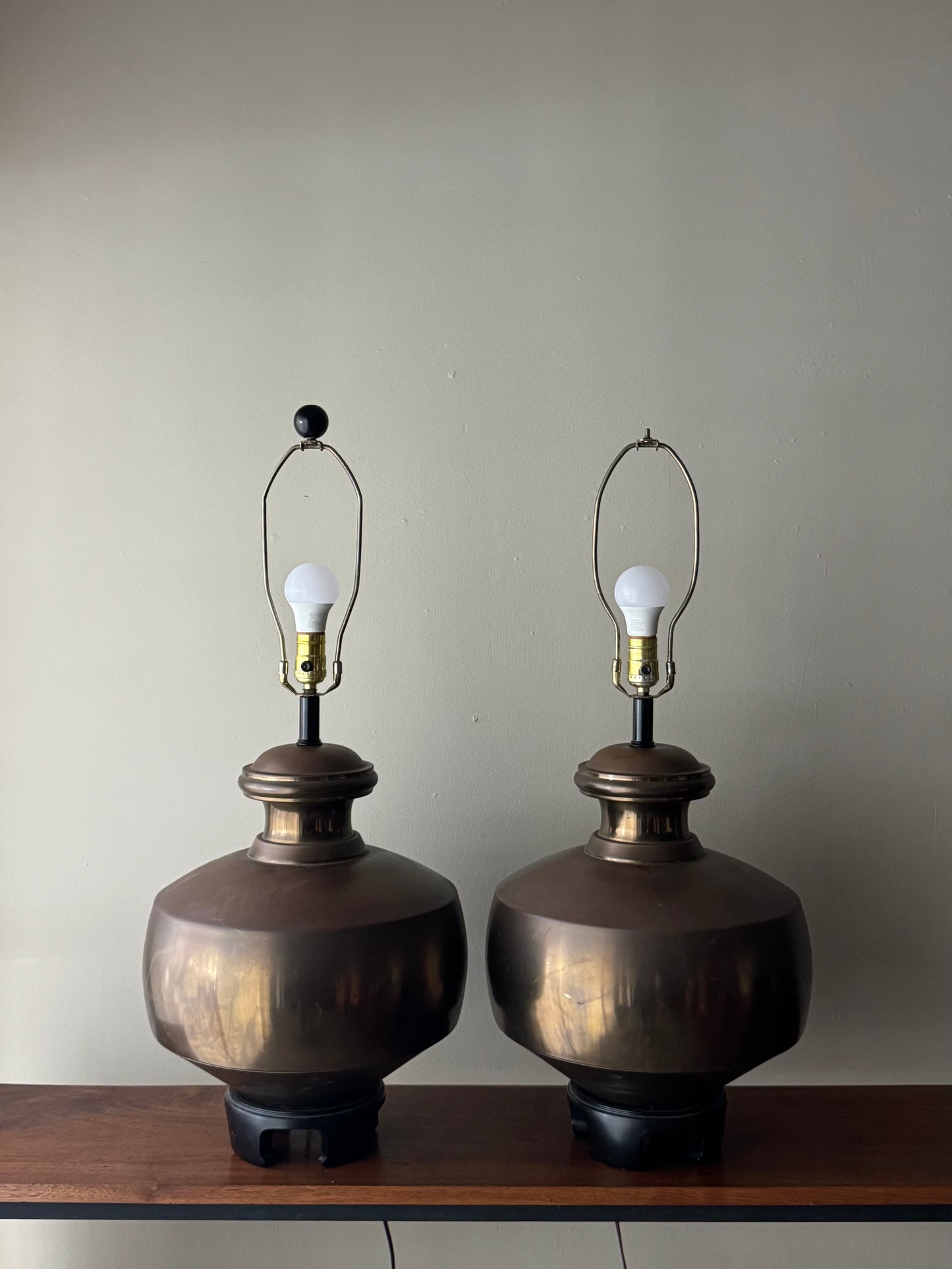 Brass table lamps. Sold individually