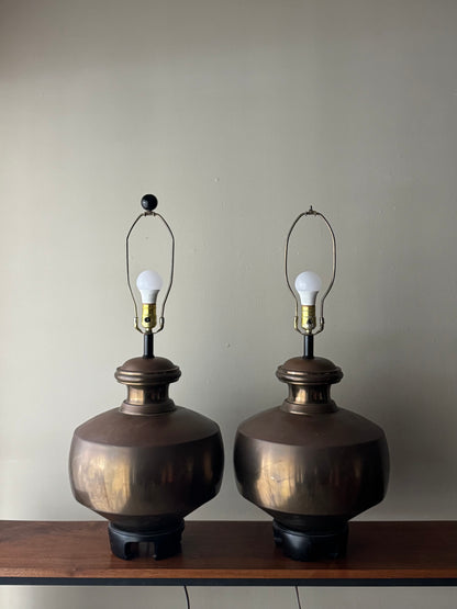 Brass table lamps. Sold individually