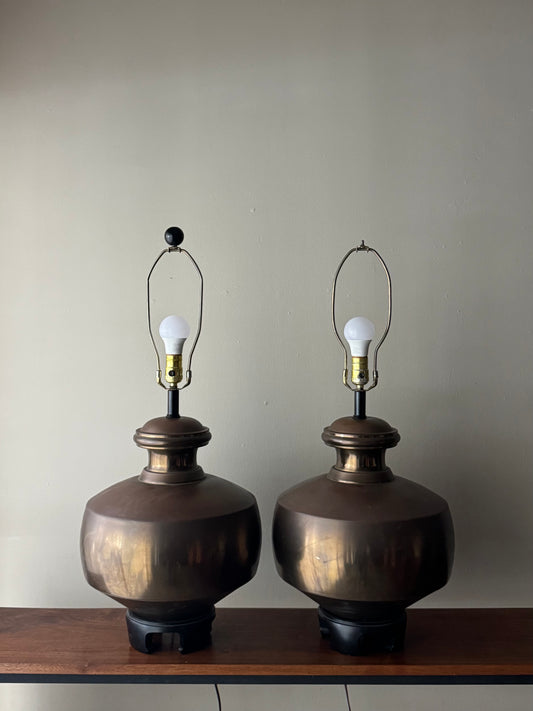 Brass table lamps. Sold individually