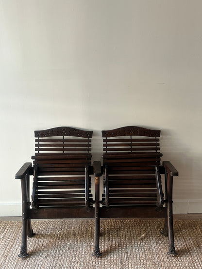 Victorian two seater folding bench