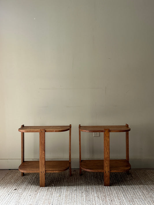 Pair of oak side tables