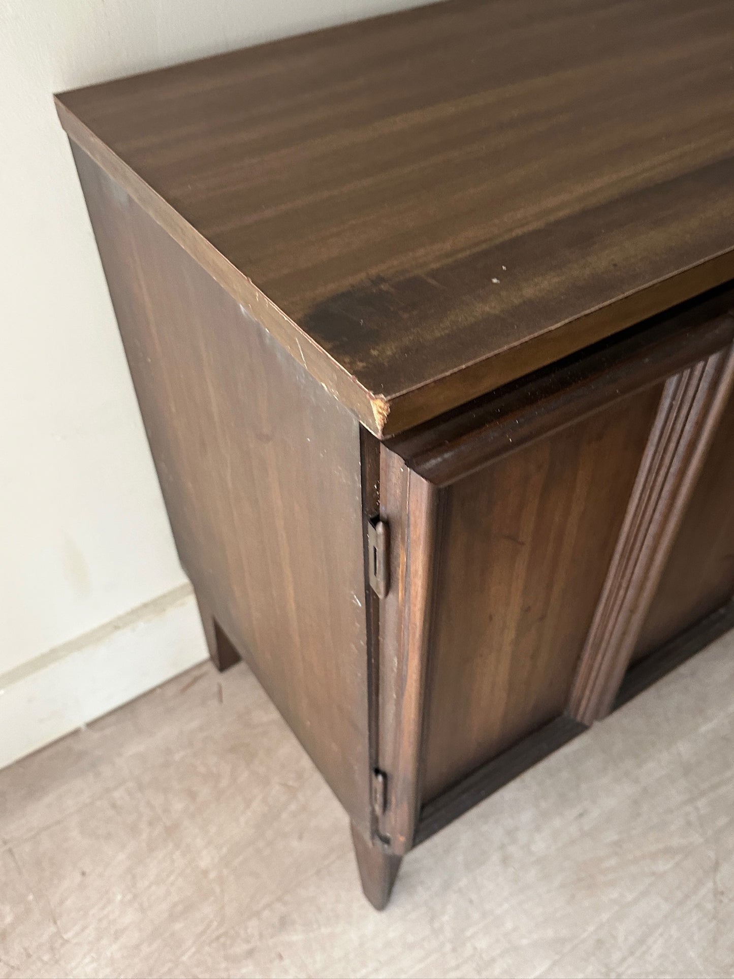 Walnut console cabinet