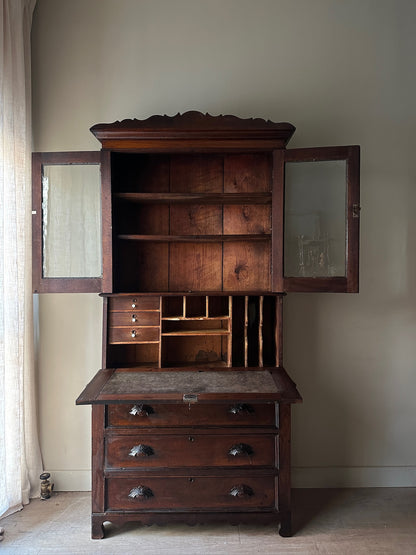 Victorian walnut secretary desk