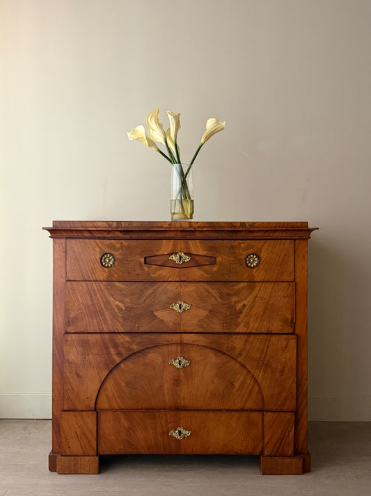 Biedermeier walnut secretary dresser