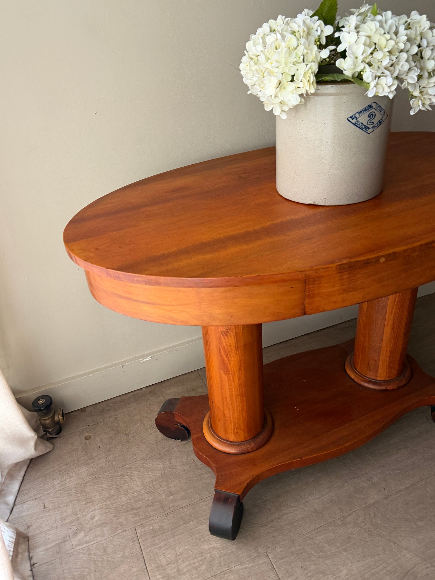 Empire double pedestal library table