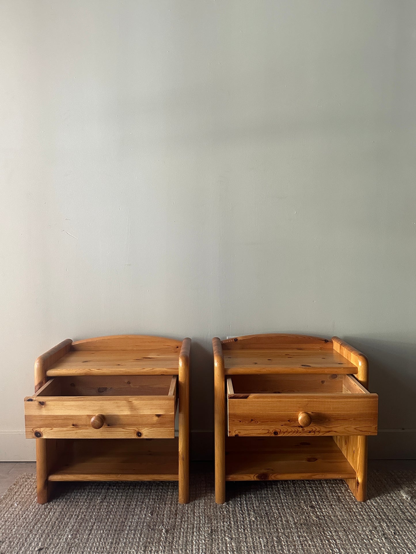 Pine side tables. (Set of 2)