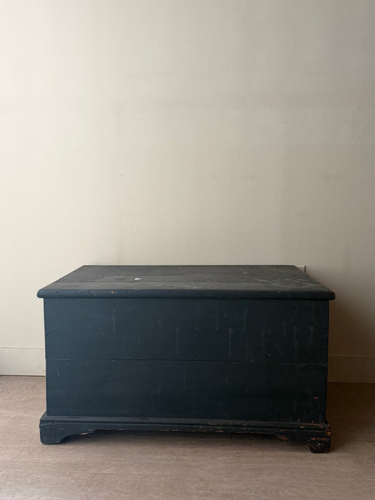 Green painted pine chest