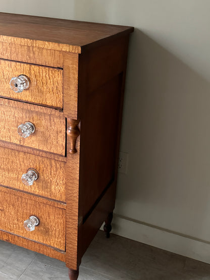 Birds Eye maple and cherry Sheraton dresser
