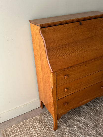Oak secretary dresser