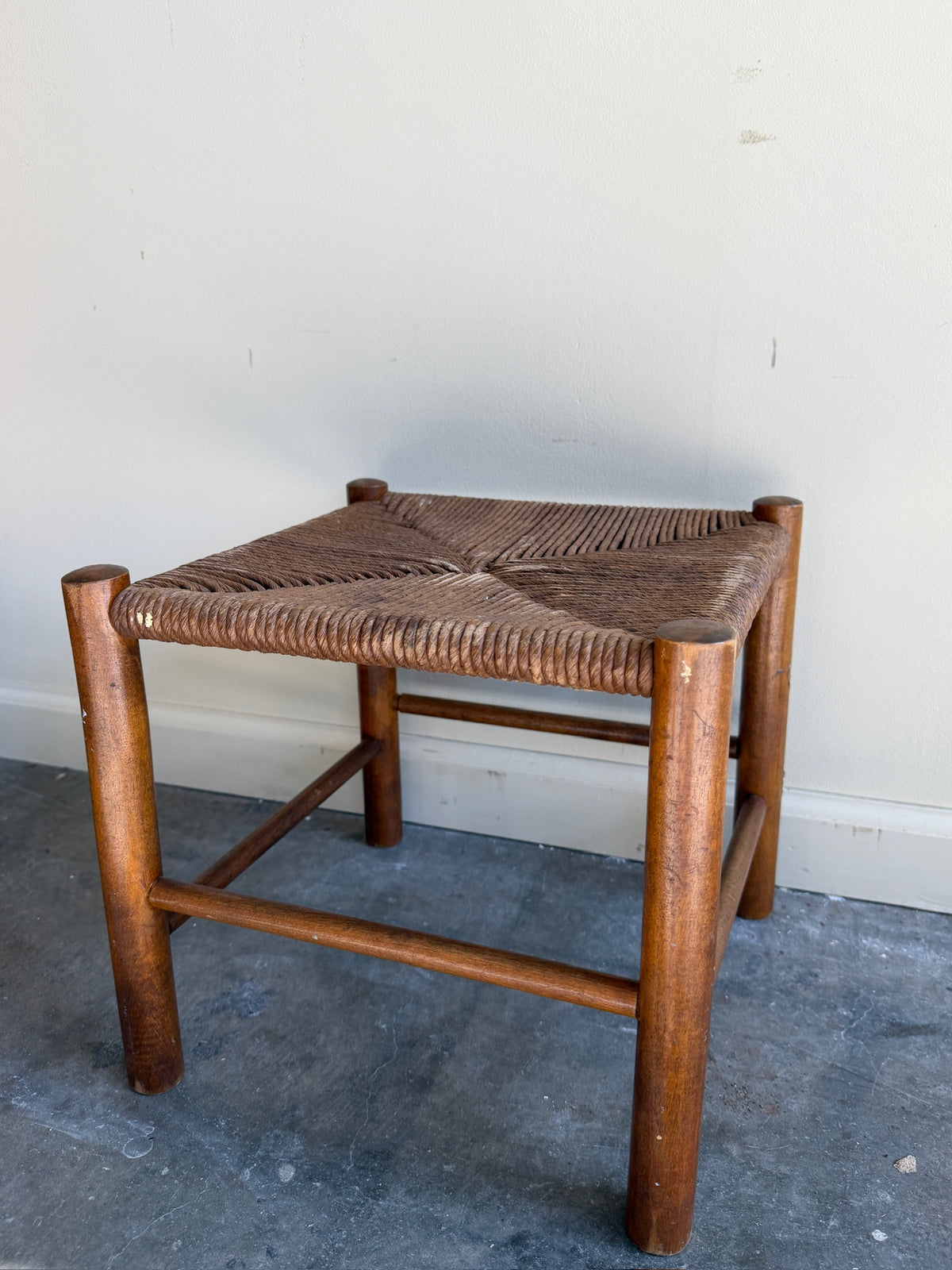 Pine rush footstools (right)