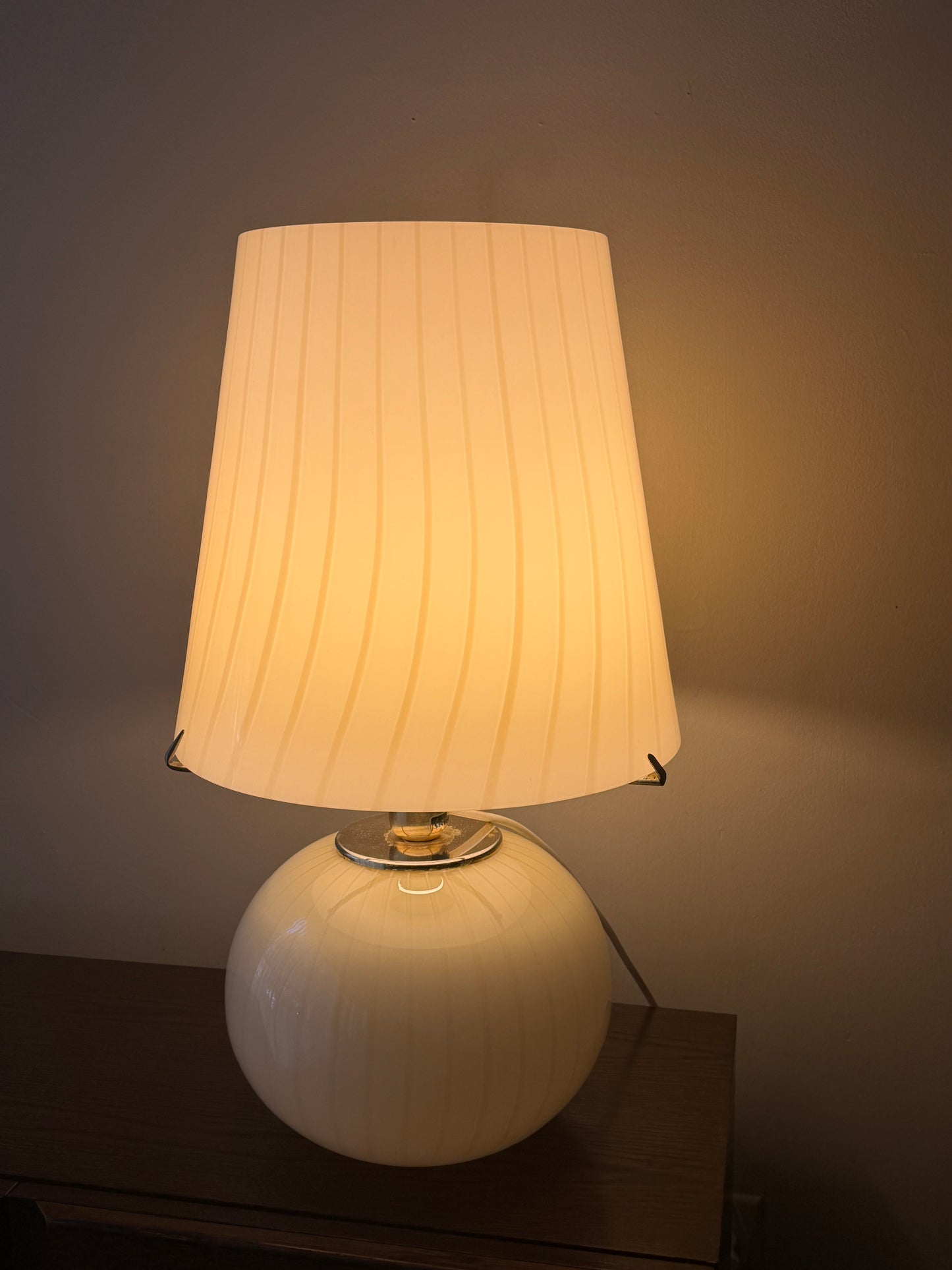Italian glass two bulb lamp