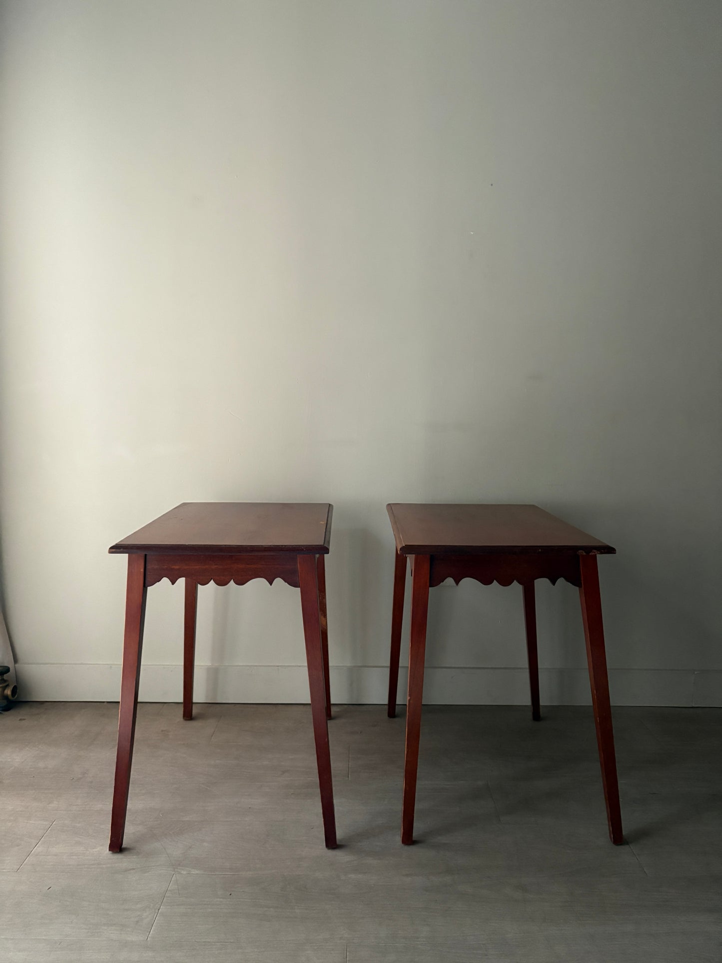 Mahogany side tables. Sold individually.