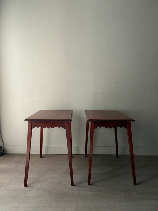 Mahogany side tables. Sold individually.