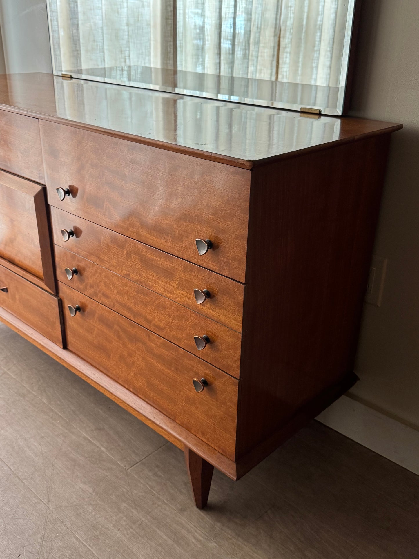 Walnut Dresser with Mirror