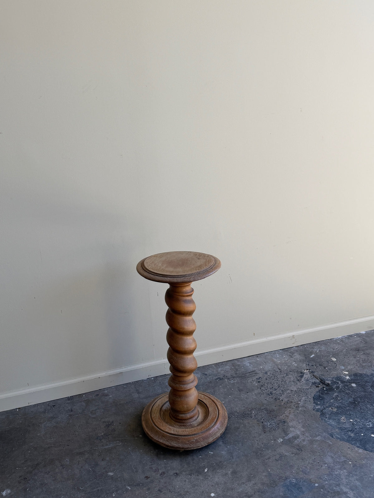 Oak barley twist plant stand