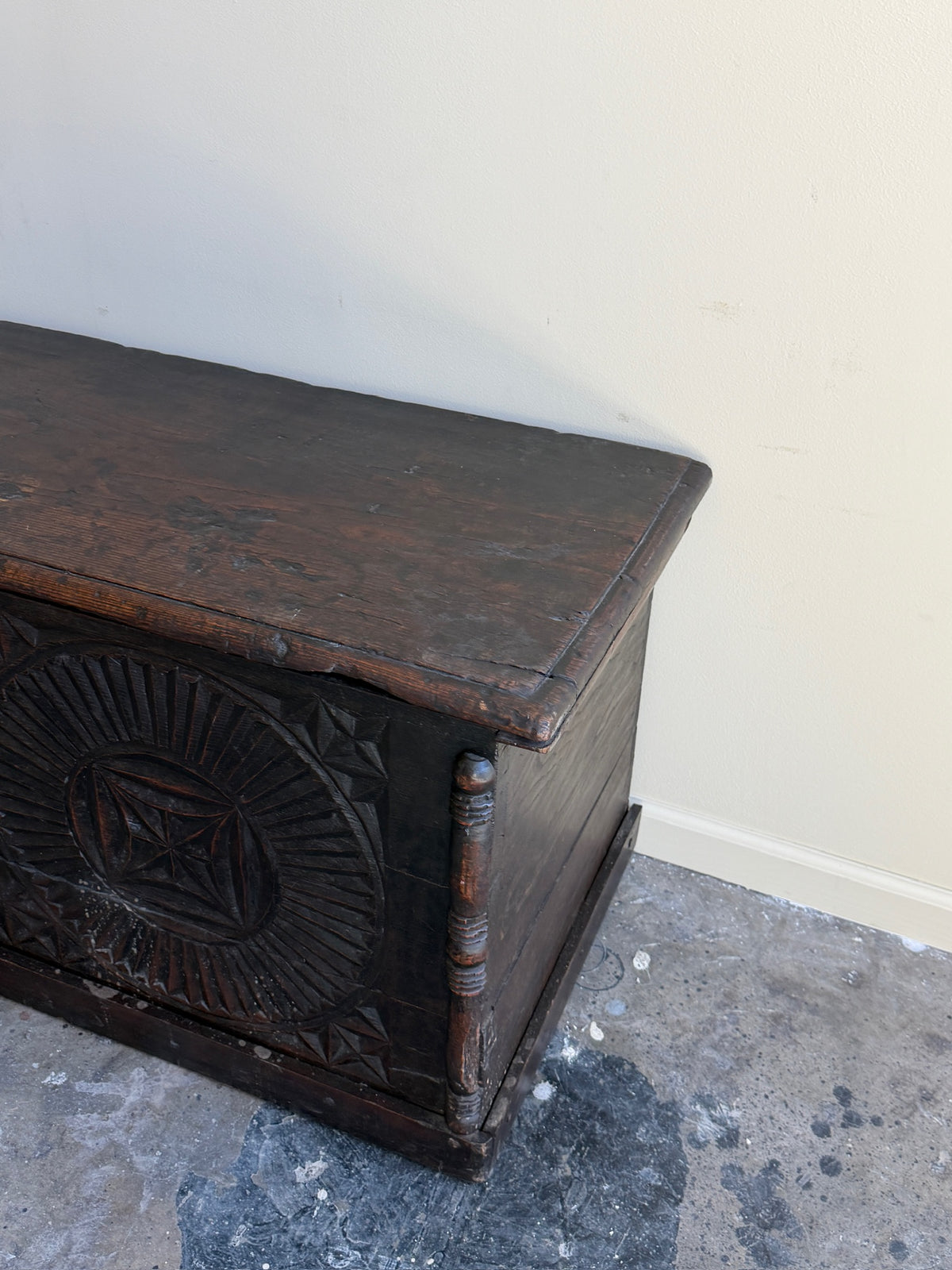 Northern European carved oak chest