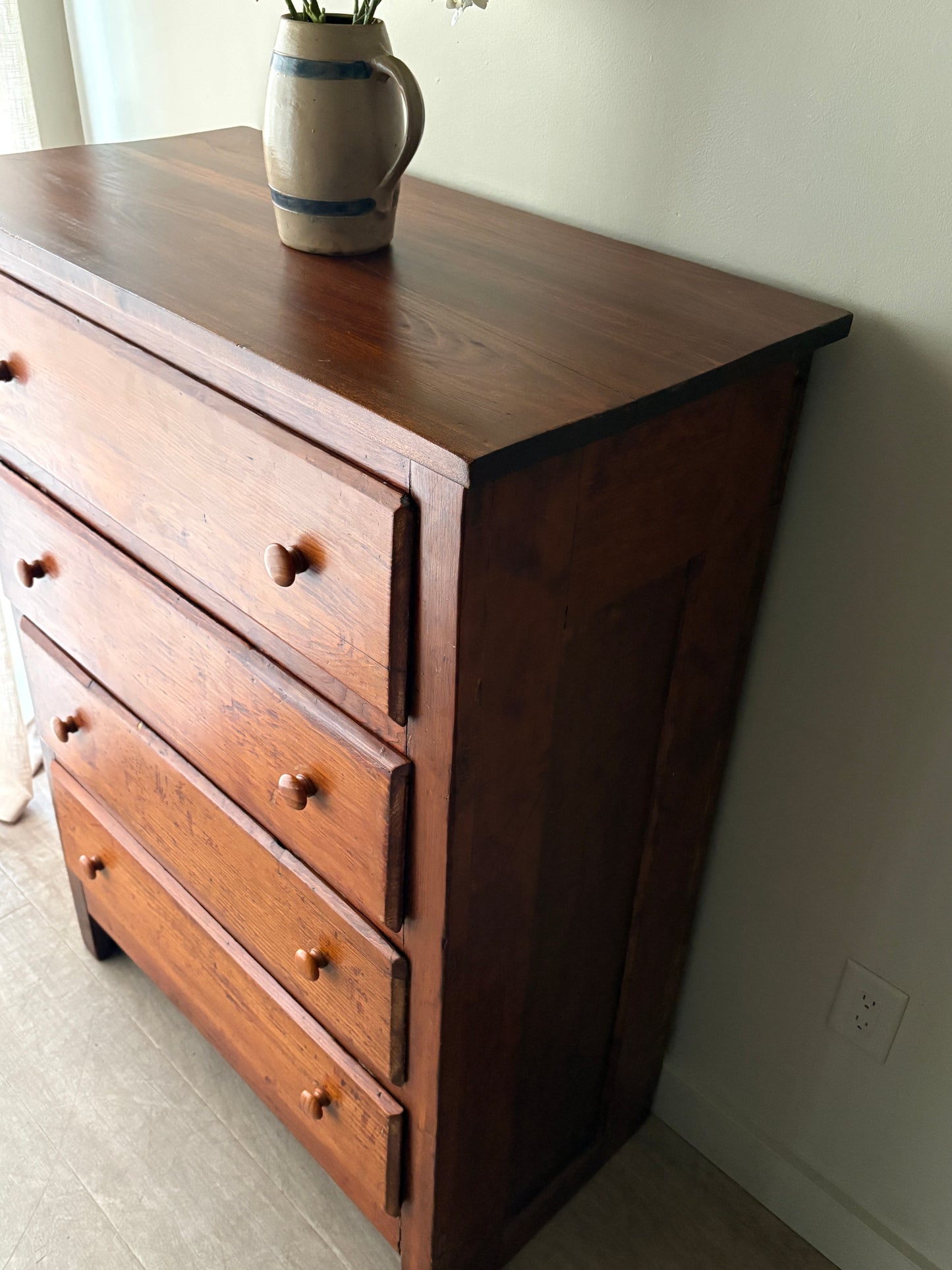 Pine tallboy dresser