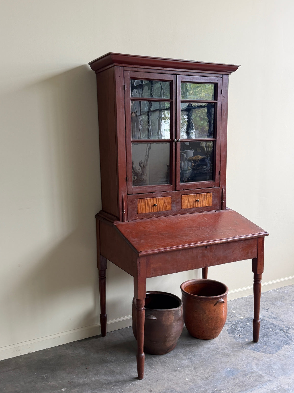 Mid-Atlantic cherry & tiger maple desk