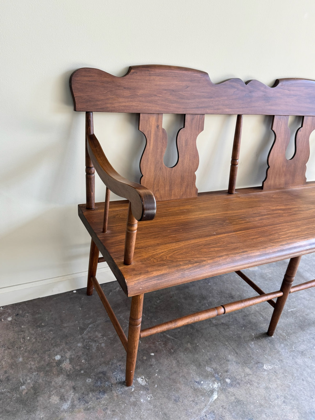 Walnut deacon’s bench