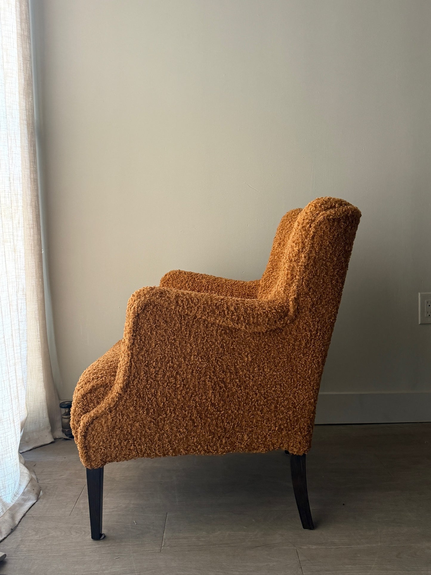 Danish toffee boucle lounge chair