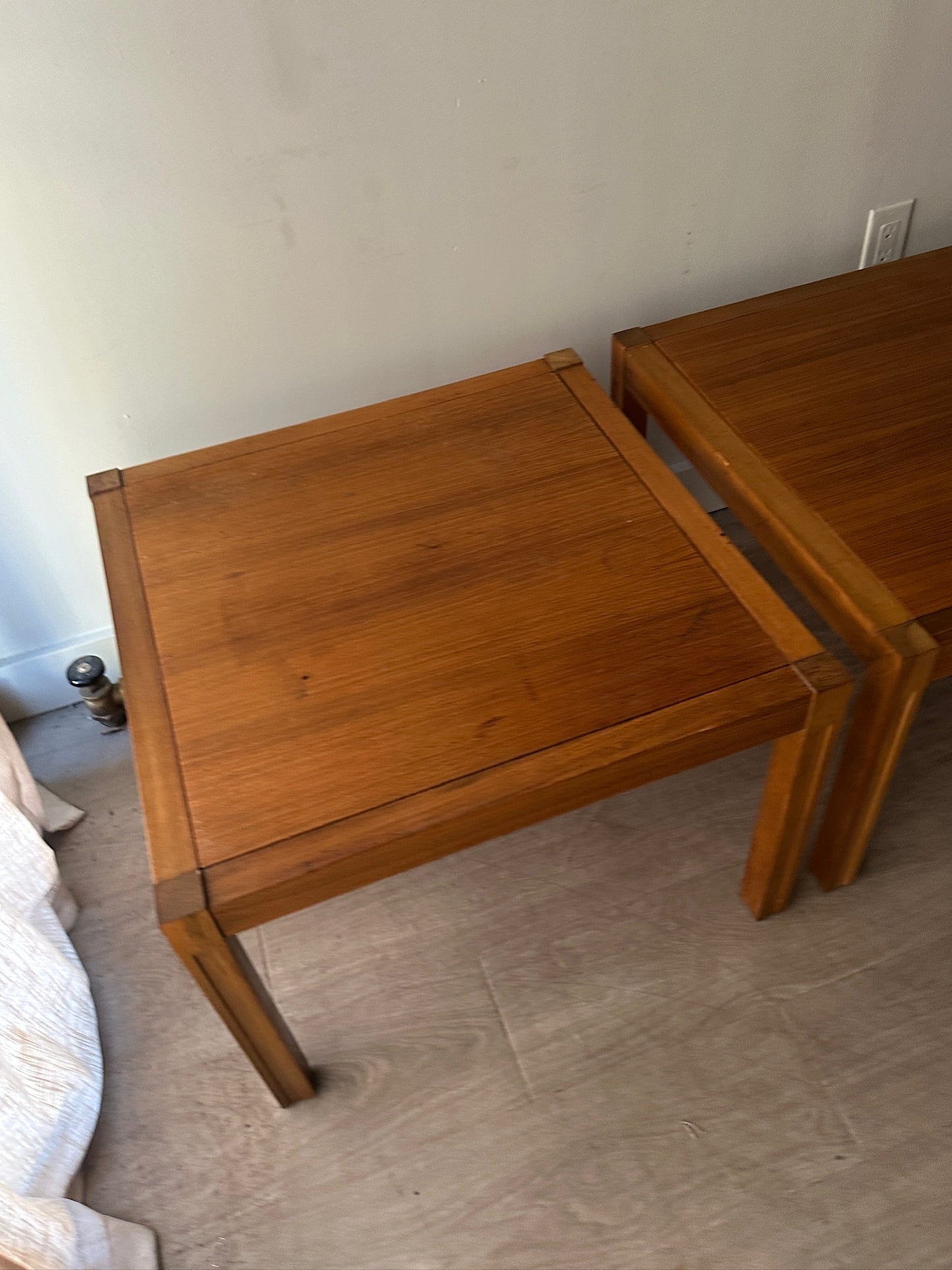 Teak coffee tables. Sold individually.